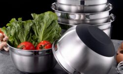 Set de 3 bowls de acero inoxidable para cocina moderna