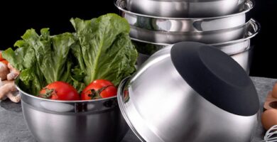 Set de 3 bowls de acero inoxidable para cocina moderna 4 Set de 3 bowls de acero inoxidable para cocina moderna